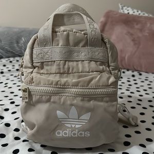 Adidas Originals Micro Backpack Small Mini Travel Bag, Wonder White/White